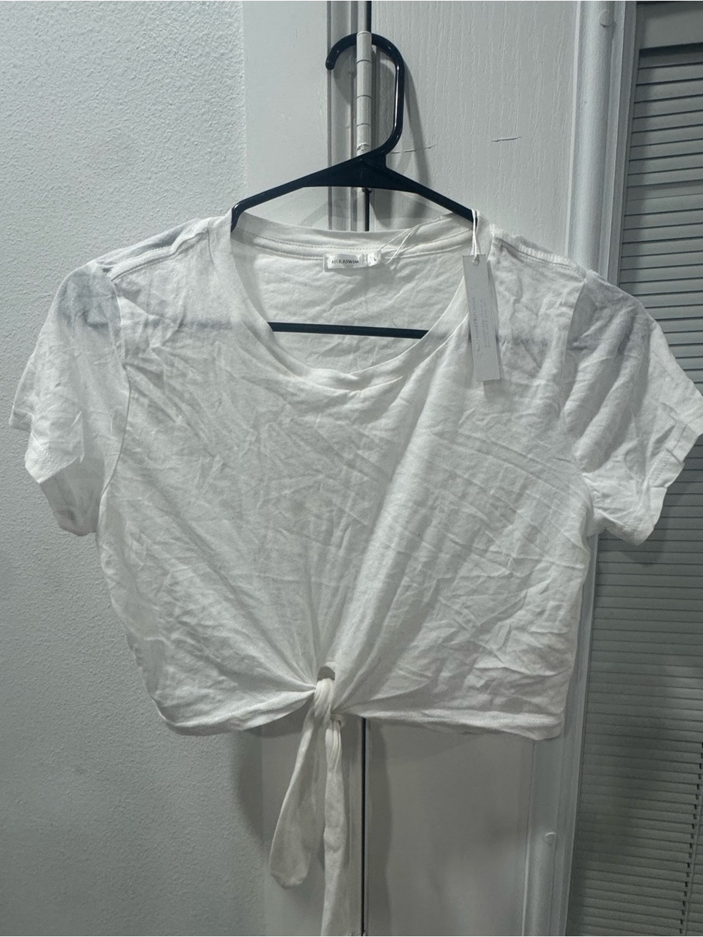 Myra Swim White Tie-Front Tee NWT